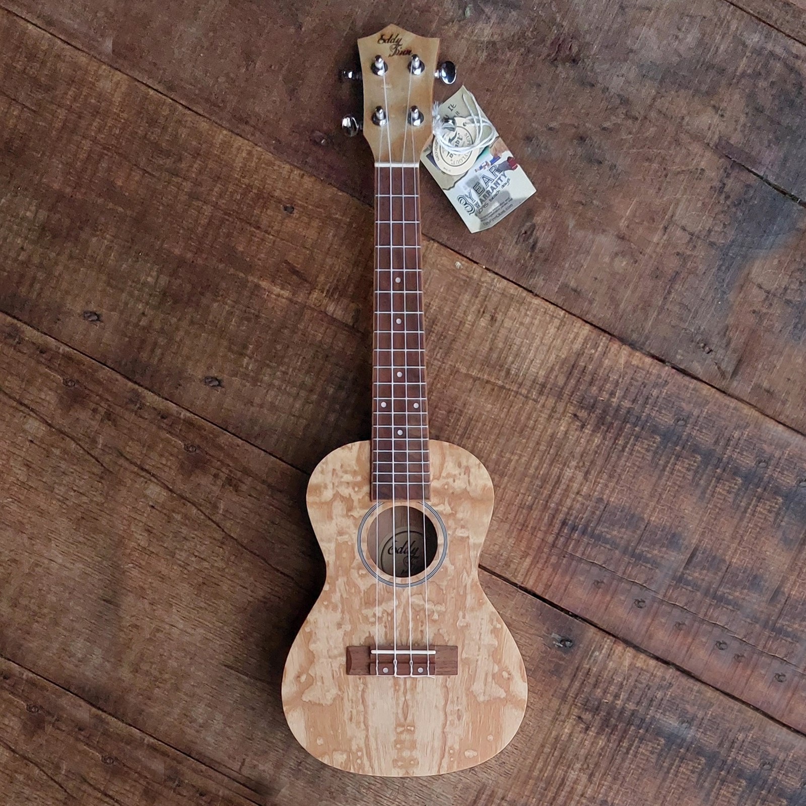 Eddy Finn figured ash concert uke natural